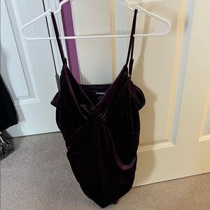 Express Deep Purple Velvet body suit